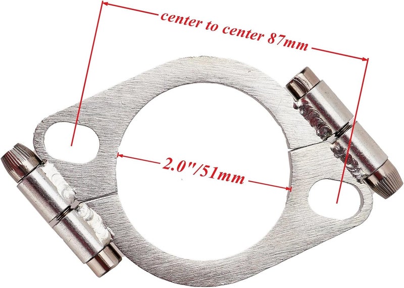 RWRAPS 2 Pack 2.0" Split Flange Repair Kit,Iron galvanized 2 Bolt 2.0"/51mm Exhaust Flange Flat Split Flange Repair Replacement Kit - Image 2